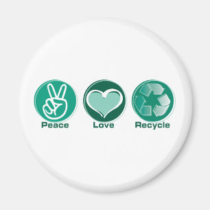 Peace Love Recycle Magnet