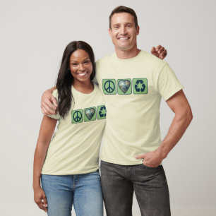 Peace Love Recycle Mens Organic T-Shirt