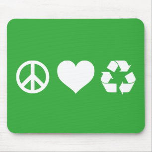 Peace Love Recycle Mouse Pad