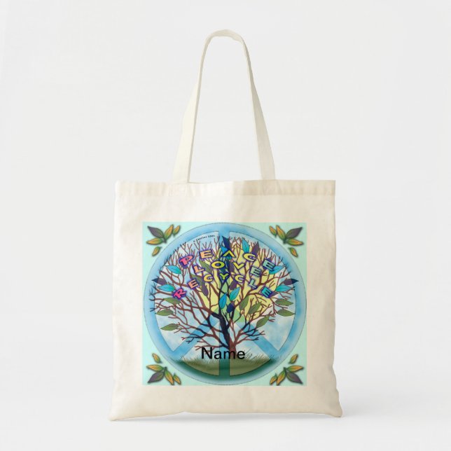 Peace Love Recycle Tote Bag (Front)