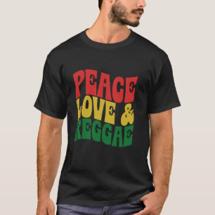 Peace Love Reggae - Rastafari Groovy T-Shirt