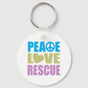 Peace Love Rescue Key Ring