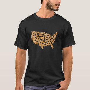Peace Love Respect United States of America Pride T-Shirt