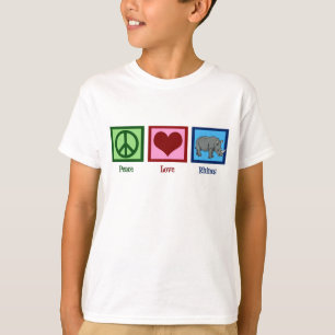 Peace Love Rhinos Kids T-Shirt