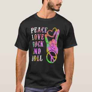 Peace Love Rock And Roll Vintage Rock n Roll Music T-Shirt