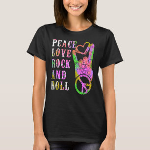 Peace Love Rock And Roll Vintage Rock n Roll Music T-Shirt