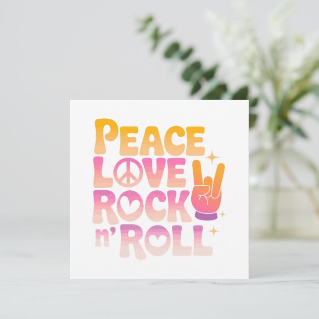 Peace Love Rock n Roll - Music-Inspired Typography (Standing Front)