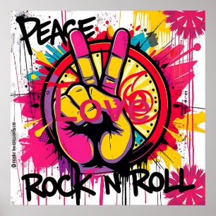 Peace, Love, Rock n Roll Poster