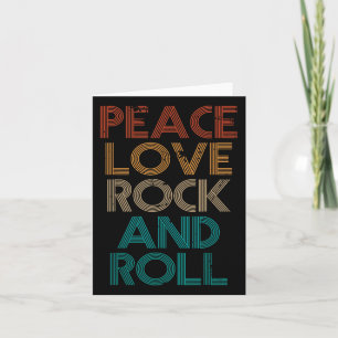 Peace Love Rock N Roll Tee Vintage Band Rock Conce Card