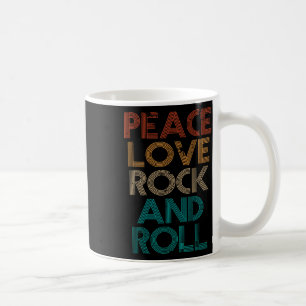 Peace Love Rock N Roll Tee Vintage Band Rock Conce Coffee Mug