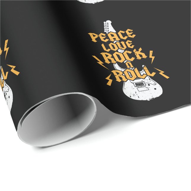 Peace Love Rock N Roll Wrapping Paper (Roll Corner)
