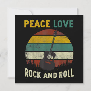 Peace Love & Rock & Roll Guitar Player Guitarist V Invitation