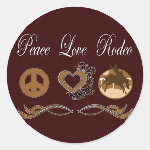 Peace Love Rodeo Classic Round Sticker
