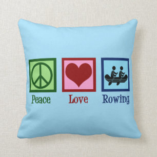 Peace Love Rowing - Cute Crew Team Cushion