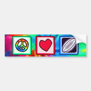 Peace, Love,  Rugby Football Bumper Sticker