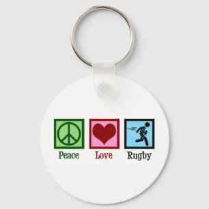 Peace Love Rugby Key Ring