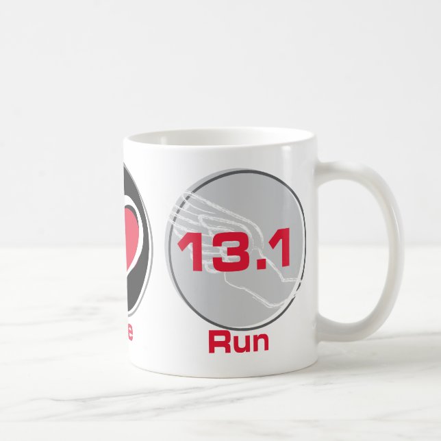 Peace Love Run 13.1 Half-Marathon Coffee Mug (Right)