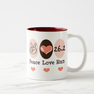 Peace Love Run 26.2 Marathon Mug