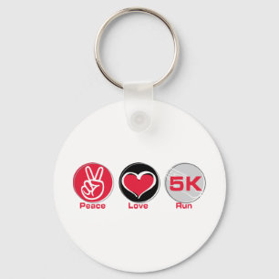 Peace Love Run 5K Key Ring
