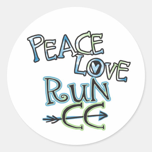 PEACE LOVE RUN CC - Cross Country Stickers (Front)
