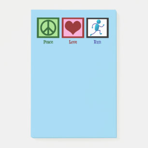 Peace Love Run - Cool Running Post-it Notes