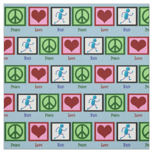Peace Love Run Fabric
