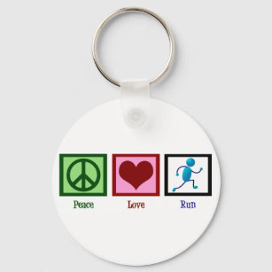 Peace Love Run Key Ring