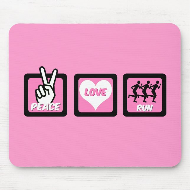Peace love run mouse pad (Front)