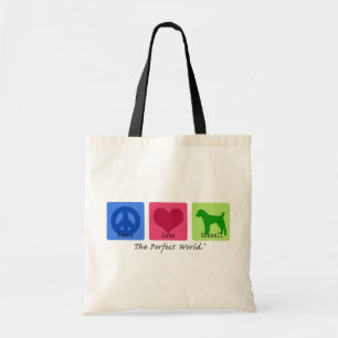 Peace Love Russell Terrier Tote Bag