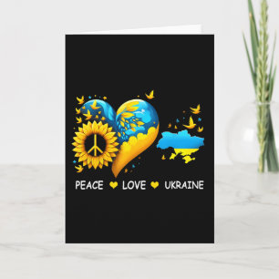 Peace Love S Ukraine Peace Sign Sunflower Flag Ukr Card