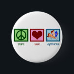 Peace Love Sagittarius 6 Cm Round Badge<br><div class="desc">A peace sign,  heart,  and the centaur representing the Sagittarius astrology sign for birthdays from November 22 through December 21.</div>