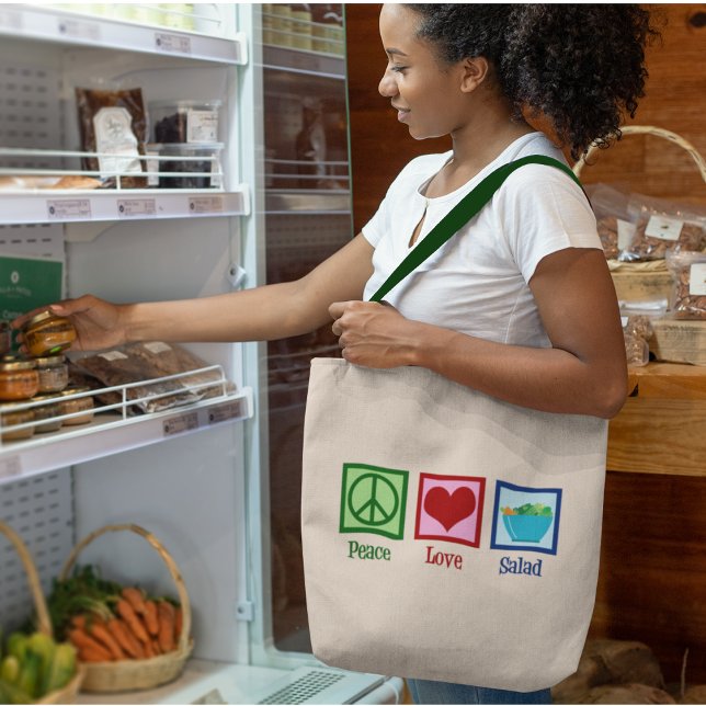Peace Love Salads Cute Salad Bar Tote Bag (Creator Uploaded)