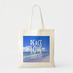 Peace, Love, Sandy Feet Tote Bag