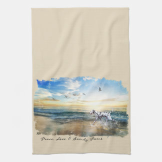 Peace Love & Sandy Paws Dalmatian Tea Towel