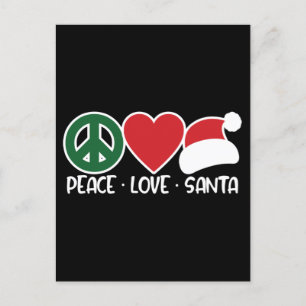 Peace Love Santa, Funny Christmas Season Gifts Postcard