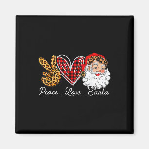 Peace Love Santa Leopard Buffalo Christmas 2021 Magnet