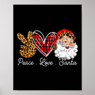 Peace Love Santa Leopard Buffalo Christmas 2021 Poster