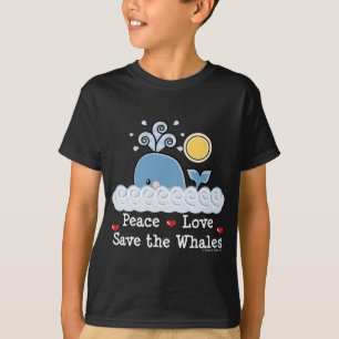 Peace Love Save The Whales Kids T-shirt