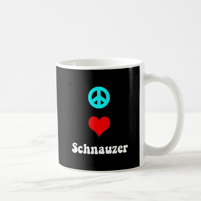 Peace love Schnauzer Coffee Mug (Right)