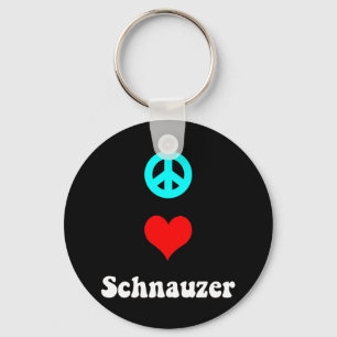 Peace love Schnauzer Key Ring