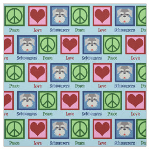 Peace Love Schnauzers Fabric