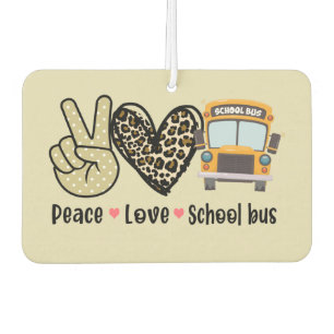 Peace, Love, School Bus Car Air Freshener
