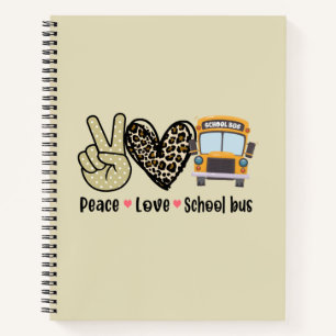 Peace, Love, School Bus Notebook