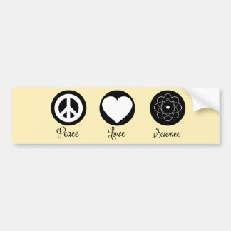 Peace Love & Science Bumper Sticker