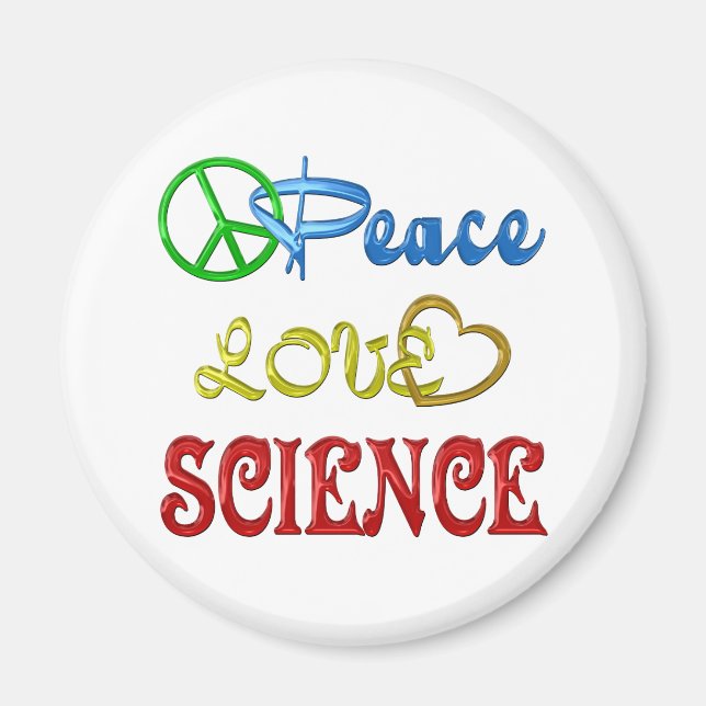 PEACE LOVE SCIENCE MAGNET (Front)