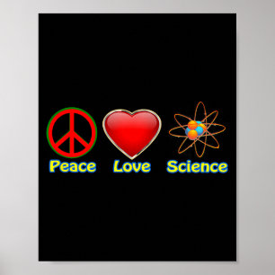 Peace Love Science Poster
