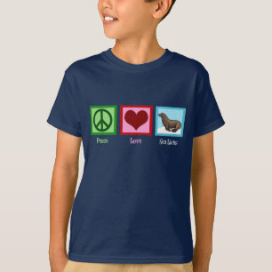 Peace Love Sea Lions Kids T-Shirt