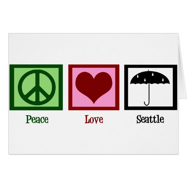 Peace Love Seattle Card (Front Horizontal)