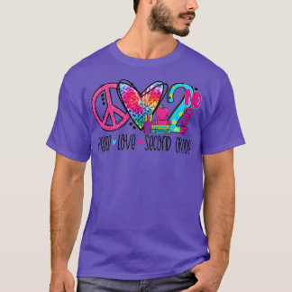 Peace Love Second Grade Funny Tie Dye Student Teac T-Shirt