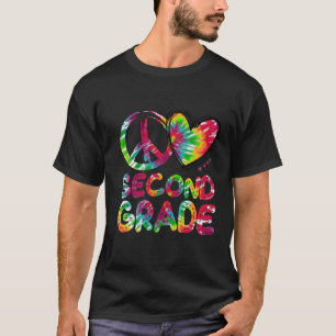 Peace Love Second Grade Tie Dye Hello Second Grad T-Shirt